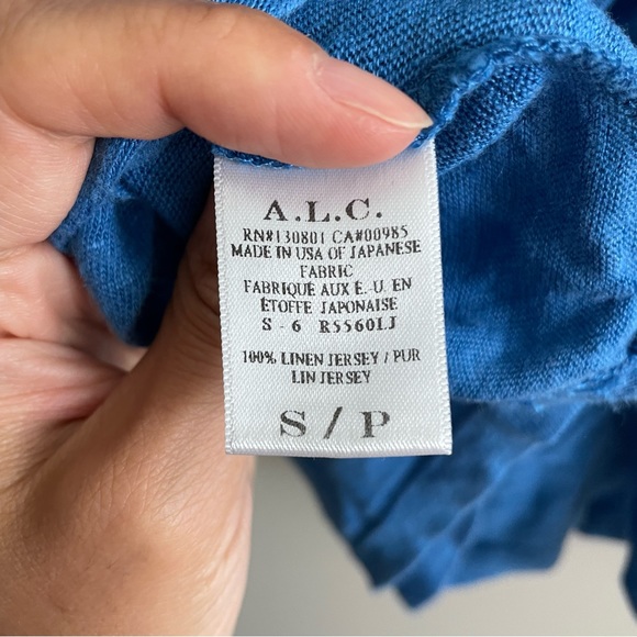 A.L.C. Blue Harper Twist back linen top - Small - Picture 3 of 3